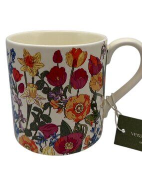 Vera Bradley Meadow Bouquet Tonal Seedpearl Coffee Tea Mug Flowers Floral NWT